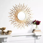 Miroir mural soleil, 29,5 cm, doré / bronze