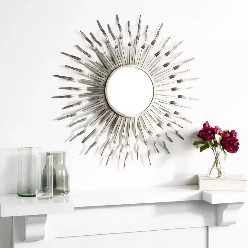 Miroir mural soleil, 29,5 cm, doré / bronze