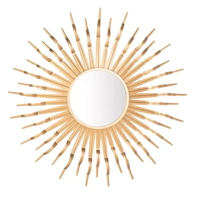 Miroir mural soleil, 29,5 cm, doré / bronze