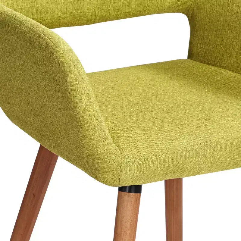 Chaise de salle à manger moderne du milieu du siècle en tissu vert Nelson