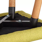Chaise de salle à manger moderne du milieu du siècle en tissu vert Nelson