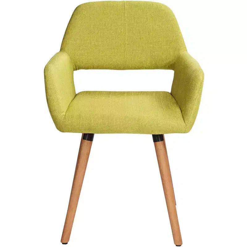 Chaise de salle à manger moderne du milieu du siècle en tissu vert Nelson