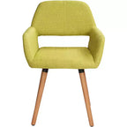Chaise de salle à manger moderne du milieu du siècle en tissu vert Nelson