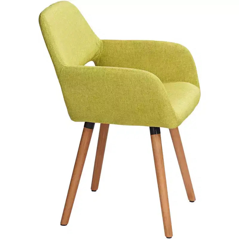 Chaise de salle à manger moderne du milieu du siècle en tissu vert Nelson