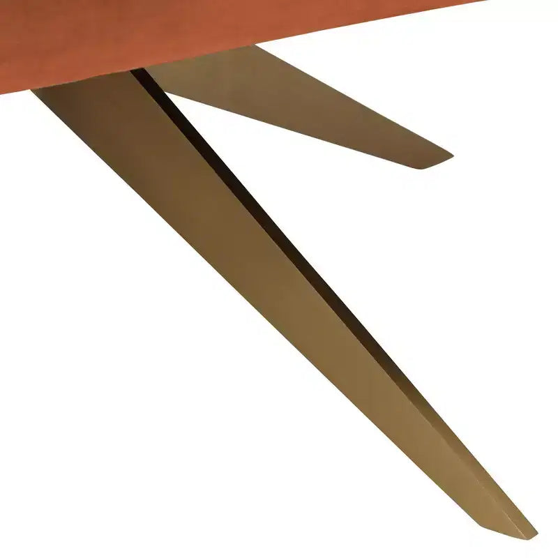 Fauteuil club pivotant moderne en velours matelassé Ames Pumpkin