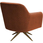 Fauteuil club pivotant moderne en velours matelassé Ames Pumpkin