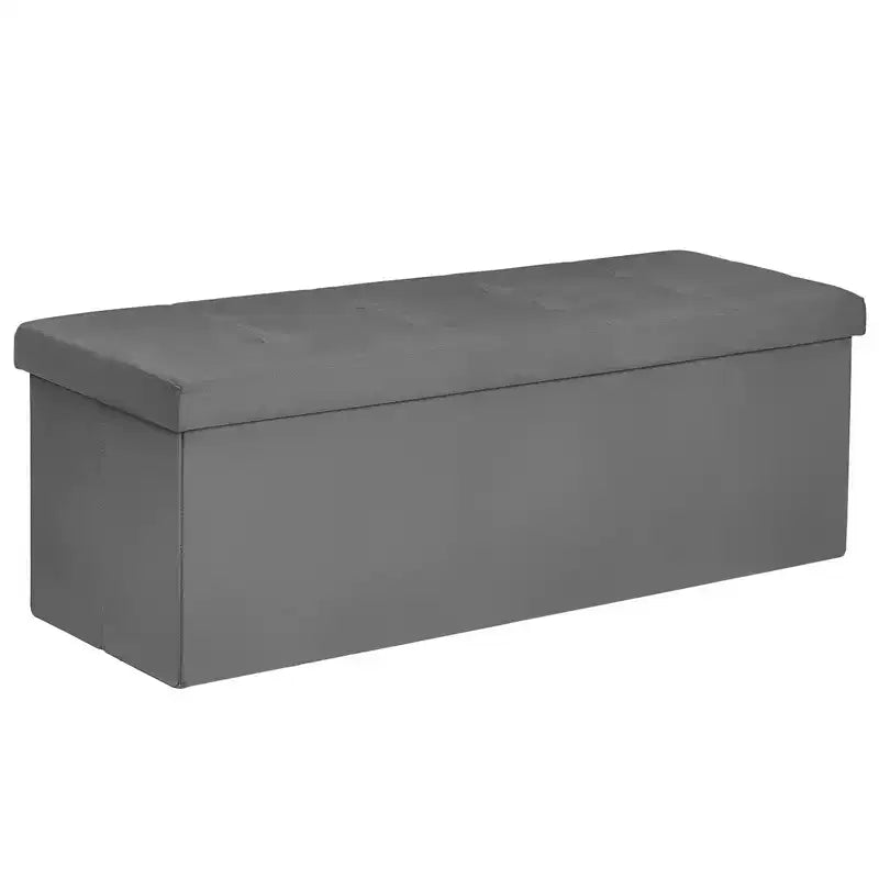 Banc de rangement pliant en velours de 109 cm, pouf coffre à jouets, supporte jusqu'à 300 kg, pour chambre et salon