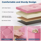 Banc de rangement pliant en velours de 109 cm, pouf coffre à jouets, supporte jusqu'à 300 kg, pour chambre et salon