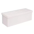Banc de rangement pliant en velours de 109 cm, pouf coffre à jouets, supporte jusqu'à 300 kg, pour chambre et salon