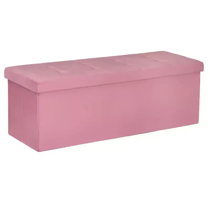 Banc de rangement pliant en velours de 109 cm, pouf coffre à jouets, supporte jusqu'à 300 kg, pour chambre et salon