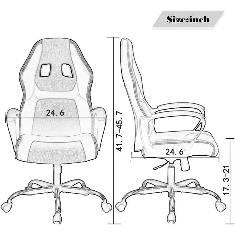 Chaise de Bureau, Chaise de Gaming, Chaise d'Ordinateur, Chaise Exécutive en Cuir PU avec Support Lombaire pour Femmes et Hommes
