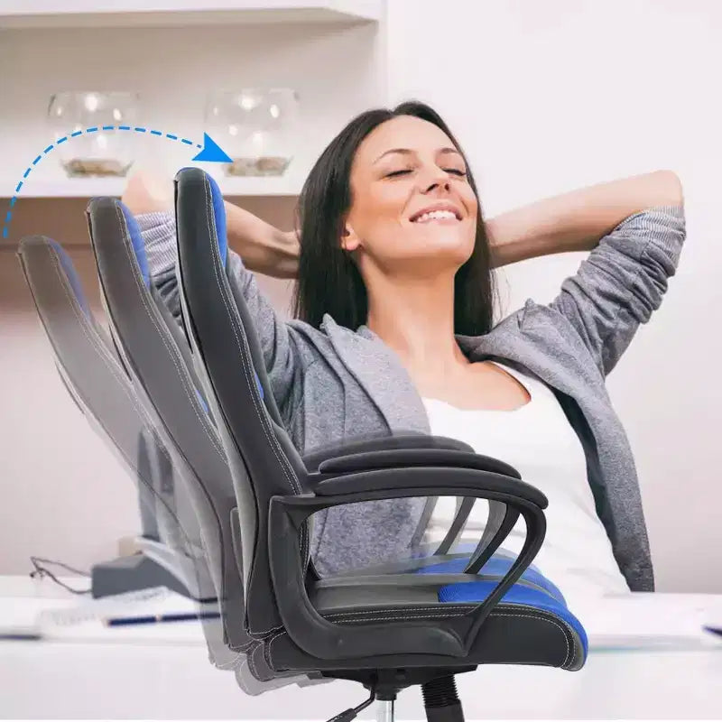 Chaise de Bureau, Chaise de Gaming, Chaise d'Ordinateur, Chaise Exécutive en Cuir PU avec Support Lombaire pour Femmes et Hommes