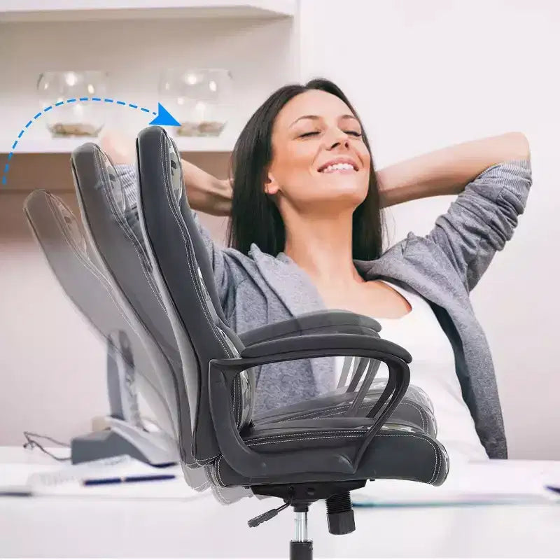 Chaise de Bureau, Chaise de Gaming, Chaise d'Ordinateur, Chaise Exécutive en Cuir PU avec Support Lombaire pour Femmes et Hommes