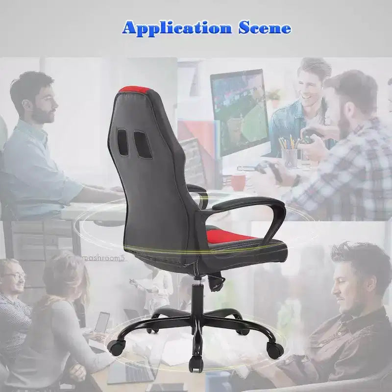 Chaise de Bureau, Chaise de Gaming, Chaise d'Ordinateur, Chaise Exécutive en Cuir PU avec Support Lombaire pour Femmes et Hommes