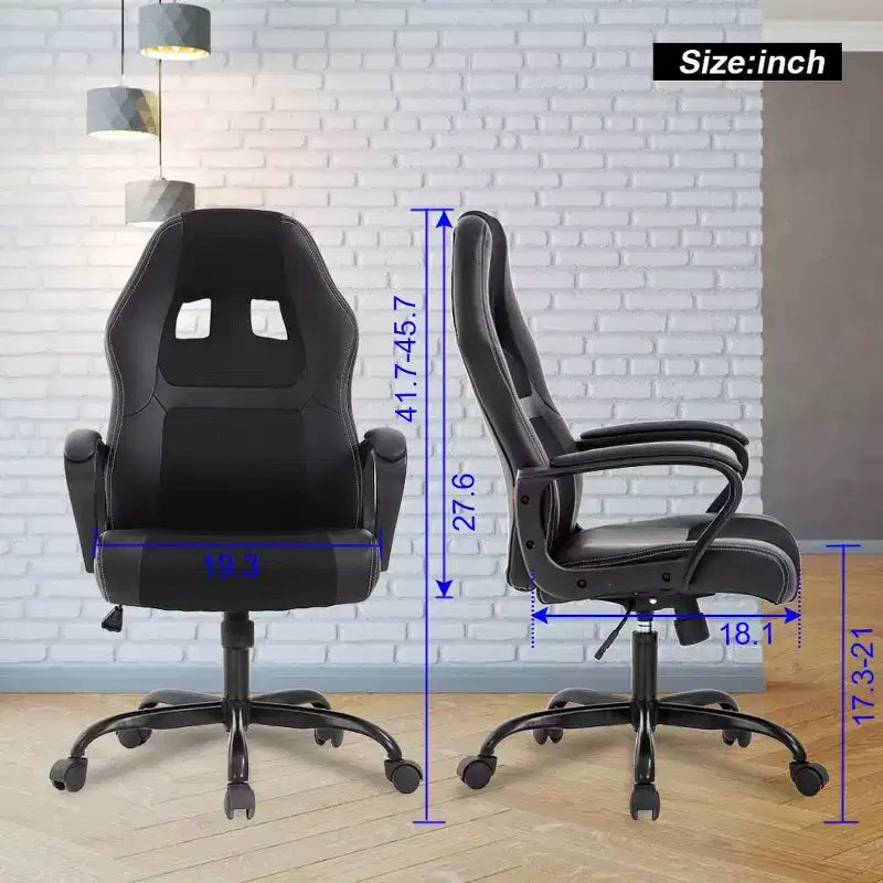 Chaise de Bureau, Chaise de Gaming, Chaise d'Ordinateur, Chaise Exécutive en Cuir PU avec Support Lombaire pour Femmes et Hommes