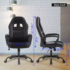 Chaise de Bureau, Chaise de Gaming, Chaise d'Ordinateur, Chaise Exécutive en Cuir PU avec Support Lombaire pour Femmes et Hommes
