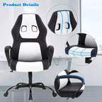 Chaise de Bureau, Chaise de Gaming, Chaise d'Ordinateur, Chaise Exécutive en Cuir PU avec Support Lombaire pour Femmes et Hommes