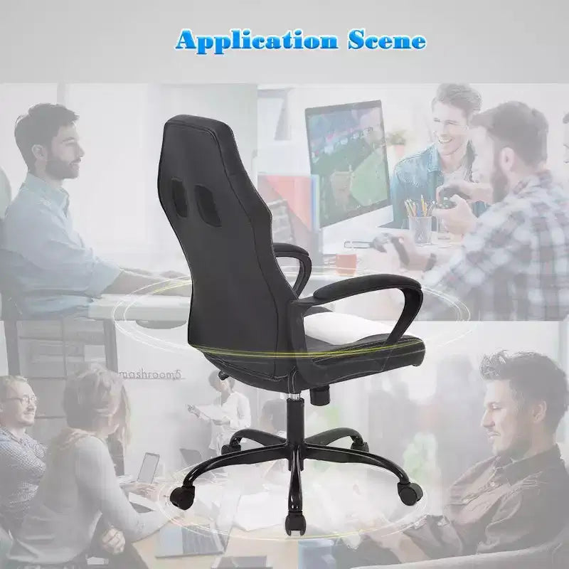 Chaise de Bureau, Chaise de Gaming, Chaise d'Ordinateur, Chaise Exécutive en Cuir PU avec Support Lombaire pour Femmes et Hommes