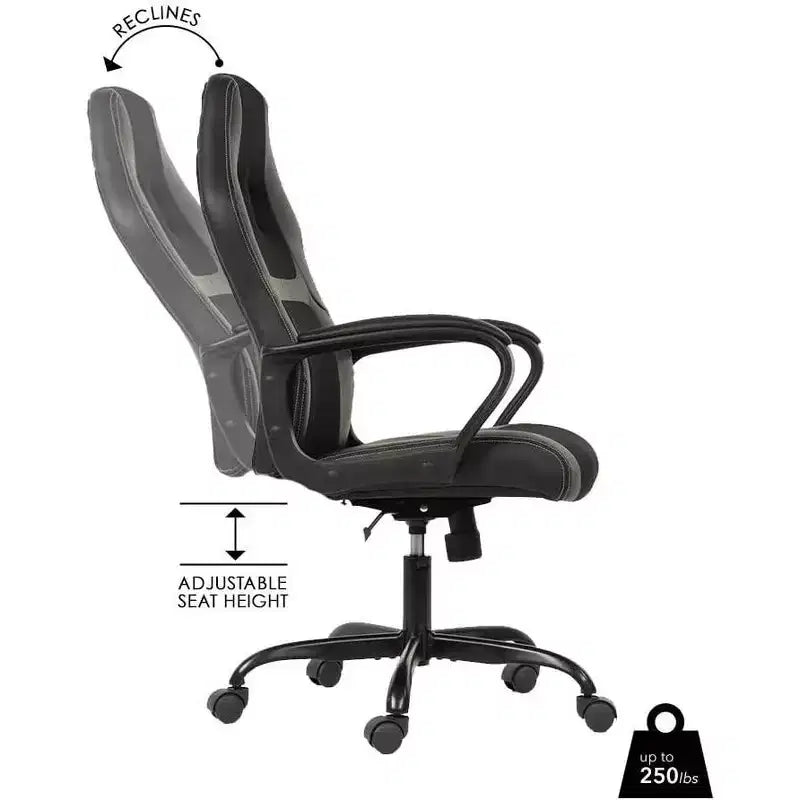 Chaise de Bureau, Chaise de Gaming, Chaise d'Ordinateur, Chaise Exécutive en Cuir PU avec Support Lombaire pour Femmes et Hommes
